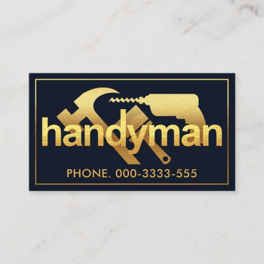 Luxurieuze Gold Handyman Tools Lijst Visitekaartje (Voorkant)