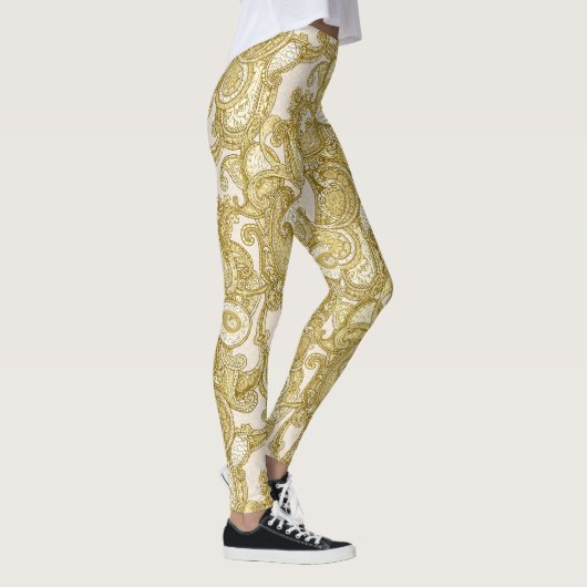 Luxurieuze Gold Melange Paisley Leggings (Rechts)