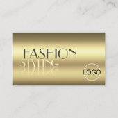 Luxurieuze Gold Modern Mirror letters met Logo Visitekaartje (Voorkant)
