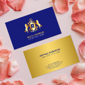 Luxurieuze Gold Royal Emblem | Initiaal op blauw Visitekaartje