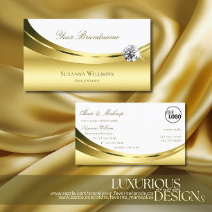 Luxurieuze Gold White met Logo en Sparkly Diamond Visitekaartje