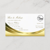 Luxurieuze Gold White met Logo en Sparkly Diamond Visitekaartje (Achterkant)