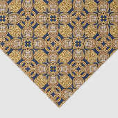 Luxurieuze goudbroiderijkralen historisch kostuum tissuepapier (Detail)