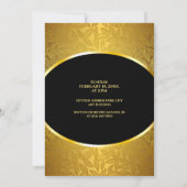 Luxurieuze gouden bladzijden patroonbruiloft kaart (Achterkant)