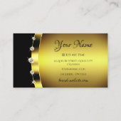 Luxurieuze gouden en zwarte edeljuwelen diamant visitekaartje (Achterkant)