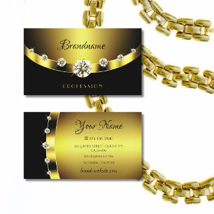 Luxurieuze gouden en zwarte edeljuwelen diamant visitekaartje
