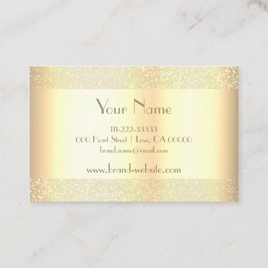 Luxurieuze gouden kleur met gouden rand elegant visitekaartje (Achterkant)