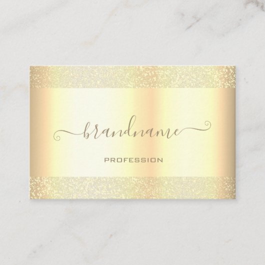 Luxurieuze gouden kleur met gouden rand elegant visitekaartje (Voorkant)