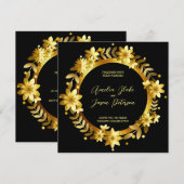 Luxurieuze gouden Laurel laat Lijst bruiloft over Kaart (Voorkant / Achterkant)