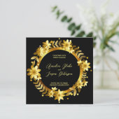 Luxurieuze gouden Laurel laat Lijst bruiloft over Kaart (Staand voorkant)