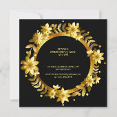 Luxurieuze gouden Laurel laat Lijst bruiloft over Kaart (Achterkant)