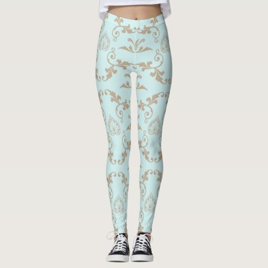 Luxurieuze goudflora-Leggings Leggings (Voorkant)