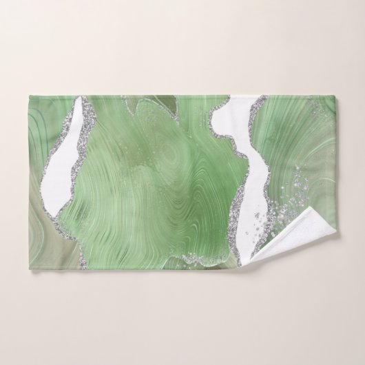 LUXURIEUZE GROENE WITTE MARBLE BATHROOM TOWEL SET BAD HANDDOEK (Handdoek)