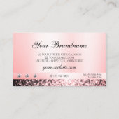 Luxurieuze juwelen roze glitter Diamonds Pastel Ro Visitekaartje (Achterkant)