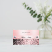 Luxurieuze juwelen roze glitter Diamonds Pastel Ro Visitekaartje (Staand voorkant)