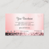 Luxurieuze juwelen Roze Glitter Monogram Pastel Ro Visitekaartje (Achterkant)