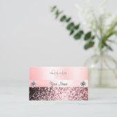 Luxurieuze juwelen Roze Glitter Monogram Pastel Ro Visitekaartje (Staand voorkant)