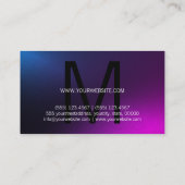 Luxurieuze moderne Elegant Black Monogram Paars Visitekaartje (Achterkant)