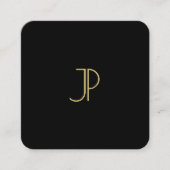Luxurieuze, moderne goudmonogram Sjabloon Vierkante Visitekaartje (Voorkant)