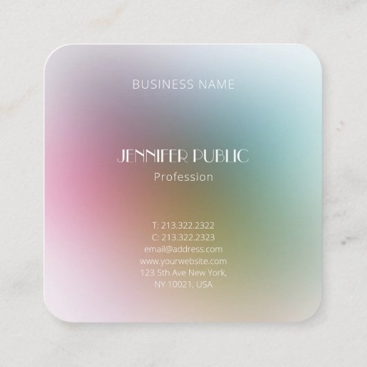 Luxurieuze, moderne goudmonogram Sjabloon Vierkante Visitekaartje (Achterkant)