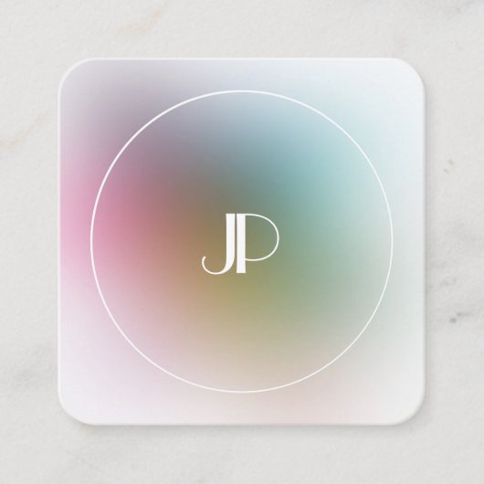 Luxurieuze, moderne goudmonogram Sjabloon Vierkante Visitekaartje (Voorkant)