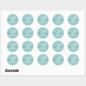 Luxurieuze monogram Names Blue Wedding Sticker (Vel)