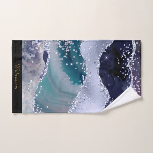 LUXURIEUZE OCEAAN WAVE MARBLE CUSTOEL TOWEL SET BAD HANDDOEK (Handdoek)