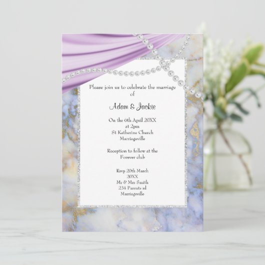 LUXURIEUZE PAARSE GESCHIKTE VREEDS KAART (Staand voorkant)