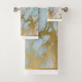 LUXURIEUZE PASTEL MARBLE BATHROOM TOWEL SET BAD HANDDOEK (Insitu)