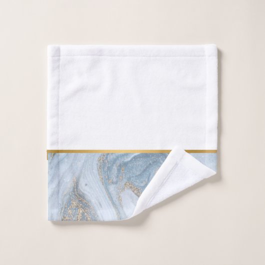 LUXURIEUZE PEARL BLUE MARBLE DESIGN TOWEL SET BAD HANDDOEK (Wasdoekje)