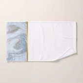 LUXURIEUZE PEARL BLUE MARBLE DESIGN TOWEL SET BAD HANDDOEK (Handdoek)