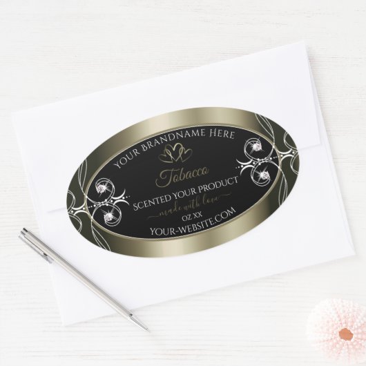 Luxurieuze Platinum Black Product Labels voor sier (Envelop)