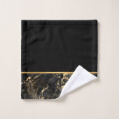 LUXURIEUZE RETRO MARBLE BLACK GOLD BATHROOM SET BAD HANDDOEK (Wasdoekje)