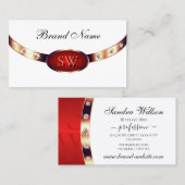 Luxurieuze Roos Gold White en Red Monogram juwelen Visitekaartje (Voorkant / Achterkant)
