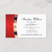 Luxurieuze Roos Gold White en Red Monogram juwelen Visitekaartje (Achterkant)