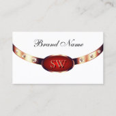 Luxurieuze Roos Gold White en Red Monogram juwelen Visitekaartje (Voorkant)