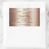 Luxurieuze Rosegold Glitter Monogram Productlabels Rechthoekige Sticker (Tas)