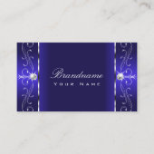 Luxurieuze Royal Blue Squiggings Jewels Ornamental Visitekaartje (Voorkant)