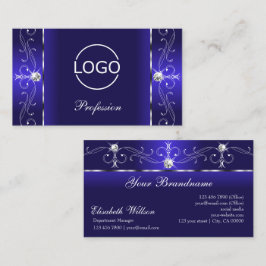 Luxurieuze Royal Blue Squiggings-juwelen met Logo Visitekaartje