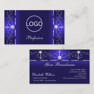 Luxurieuze Royal Blue Squiggings-juwelen met Logo Visitekaartje