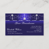 Luxurieuze Royal Blue Squiggings-juwelen met Logo Visitekaartje (Achterkant)