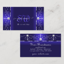 Luxurieuze Royal Blue Squiggins Jewels en Monogram Visitekaartje