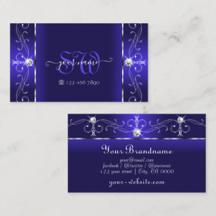 Luxurieuze Royal Blue Squiggins Jewels en Monogram Visitekaartje