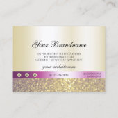 Luxurieuze roze en goudshimmery Glitter Diamonds Visitekaartje (Achterkant)