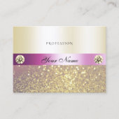 Luxurieuze roze en goudshimmery Glitter Diamonds Visitekaartje (Voorkant)