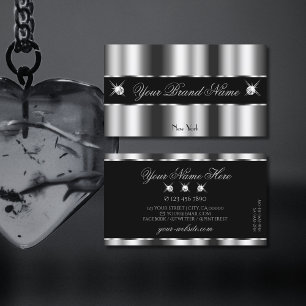 Luxurieuze Silver Black Mousserende juwelen Glamou Visitekaartje