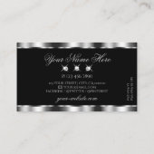 Luxurieuze Silver Black Mousserende juwelen Glamou Visitekaartje (Achterkant)