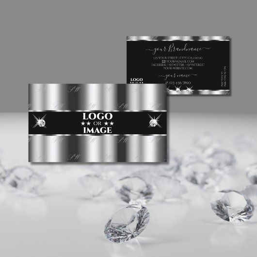 Luxurieuze Silver Black Mousserende juwelen met Lo Visitekaartje