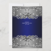 Luxurieuze Silver Carving Floral Weddenschap Kaart (Achterkant)