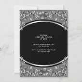 Luxurieuze Silver Carving Foliage Wedding Invitati Kaart (Achterkant)